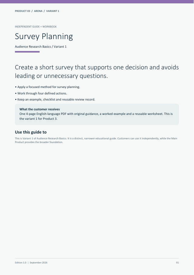 Survey Planning guide cover