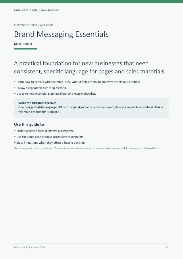 Brand Messaging Essentials guide cover