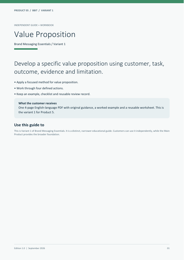 Value Proposition guide cover