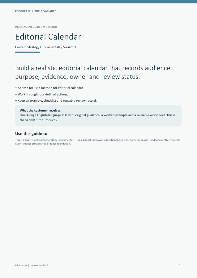 Editorial Calendar guide cover