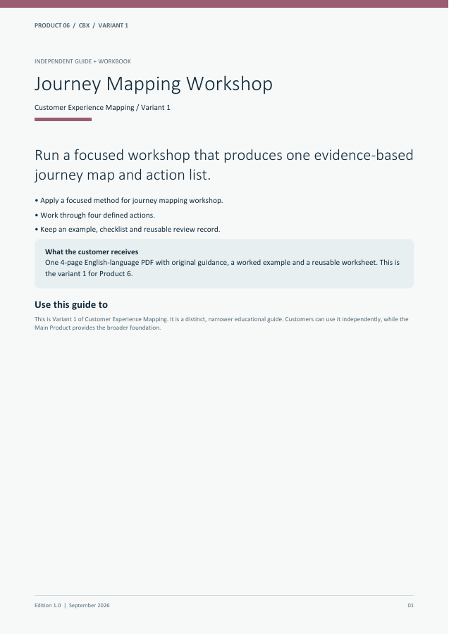 Journey Mapping Workshop guide cover
