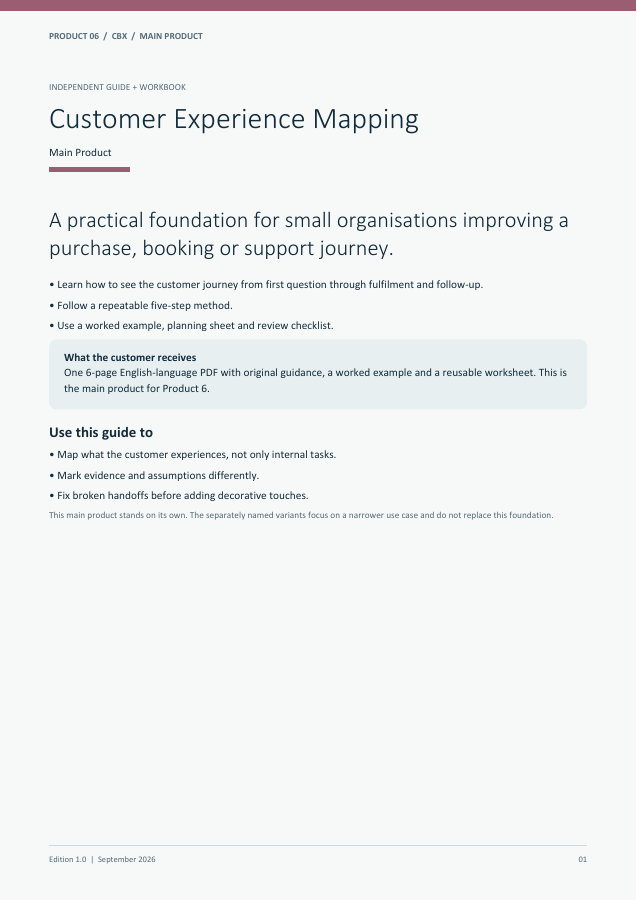 Customer Experience Mapping guide cover