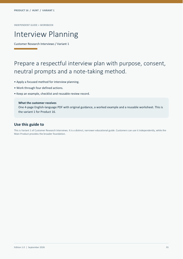 Interview Planning guide cover