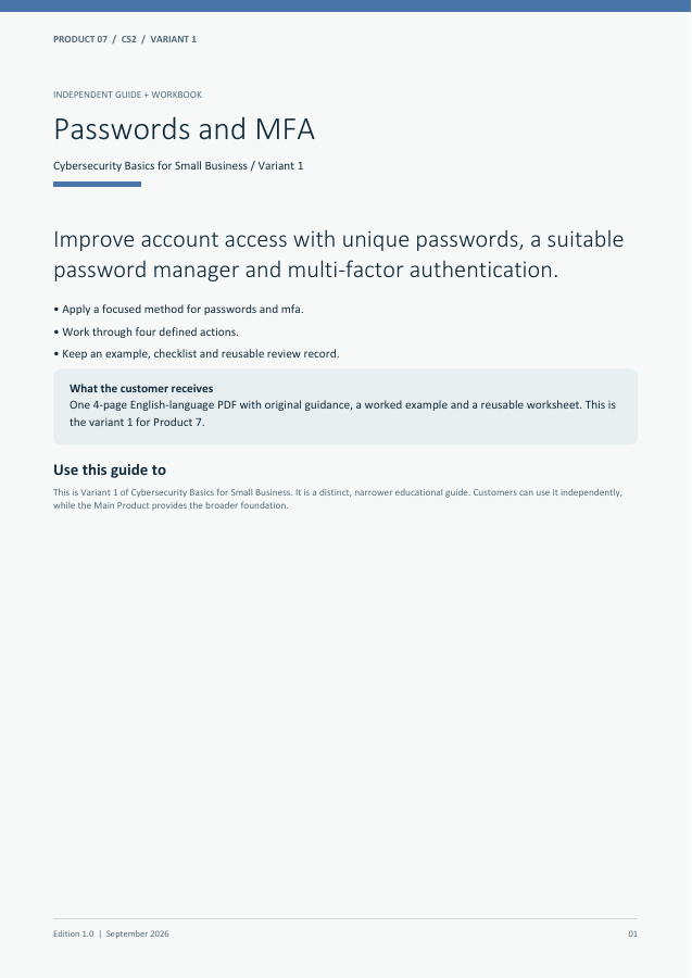 Passwords and MFA guide cover