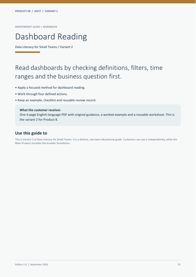 Dashboard Reading guide cover