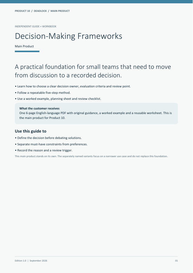 Decision-Making Frameworks guide cover