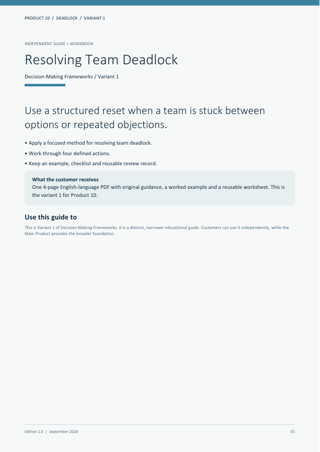 Resolving Team Deadlock guide cover