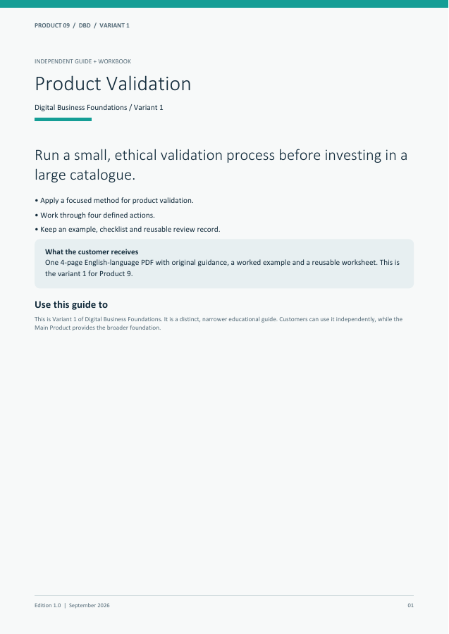 Product Validation guide cover