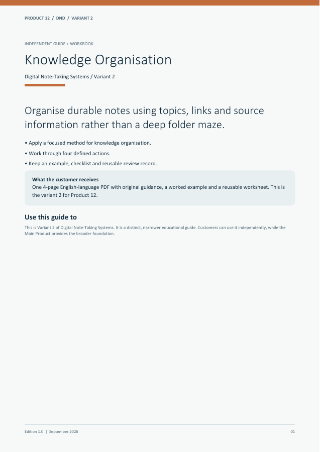 Knowledge Organisation guide cover