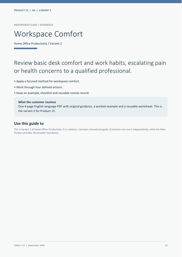 Workspace Comfort guide cover
