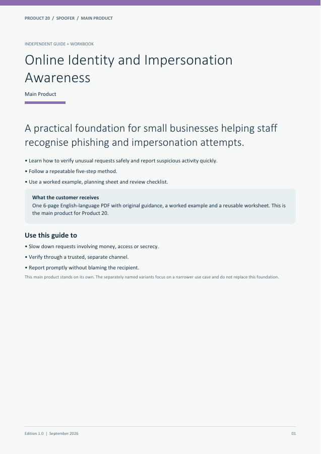 Online Identity and Impersonation Awareness guide cover