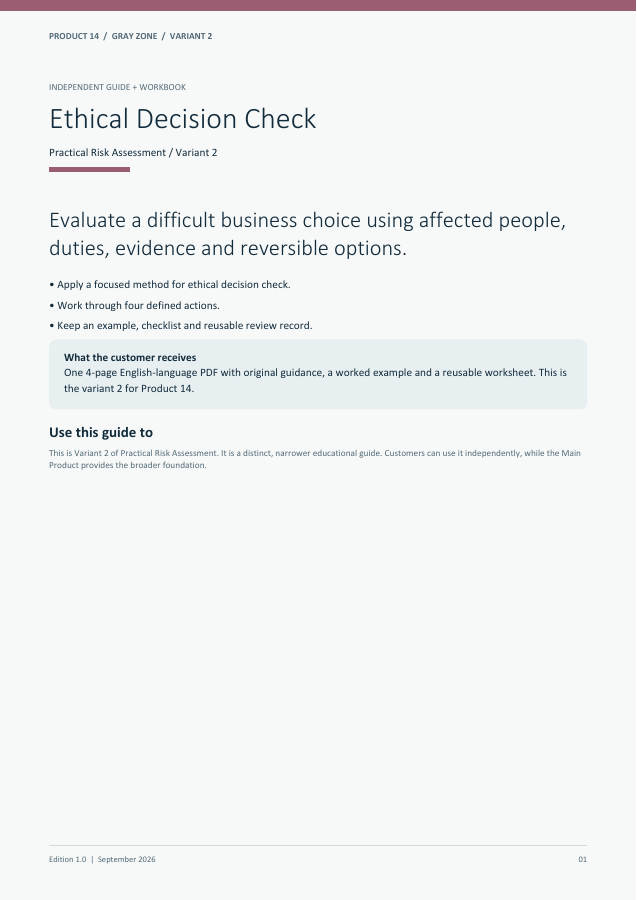 Ethical Decision Check guide cover