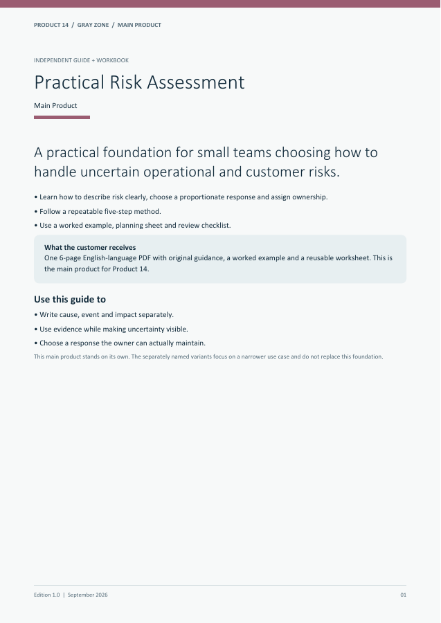 Practical Risk Assessment guide cover