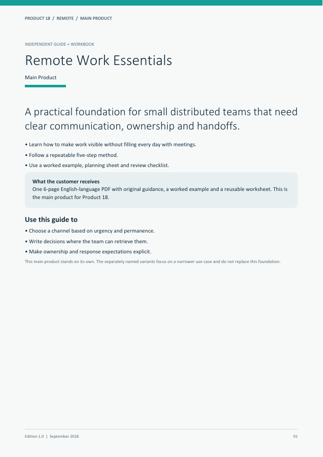 Remote Work Essentials guide cover