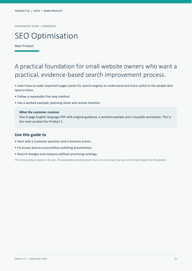 SEO Optimisation guide cover