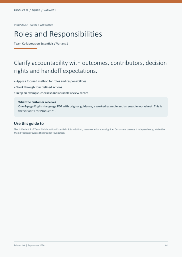 Roles and Responsibilities guide cover