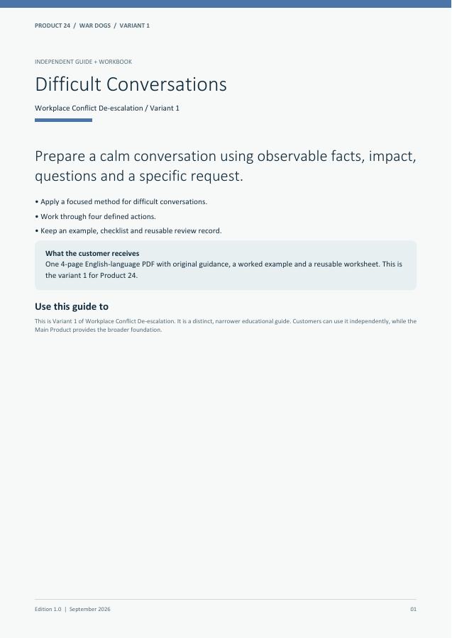 Difficult Conversations guide cover